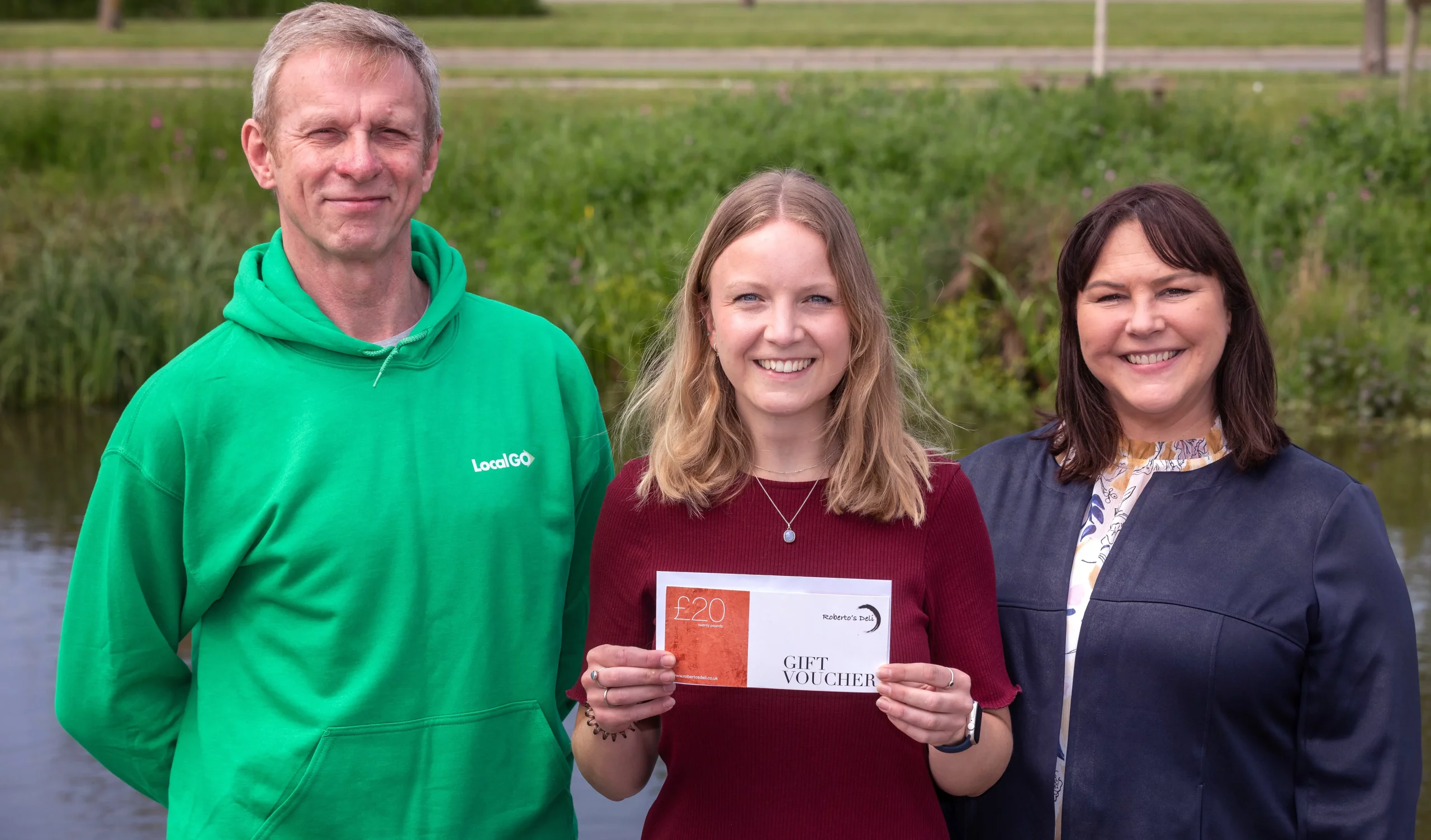 Nikki, 50th LocalGo member with John Keenan (Go Travel Solutions)and Christine Littlewood (Urban&Civic)